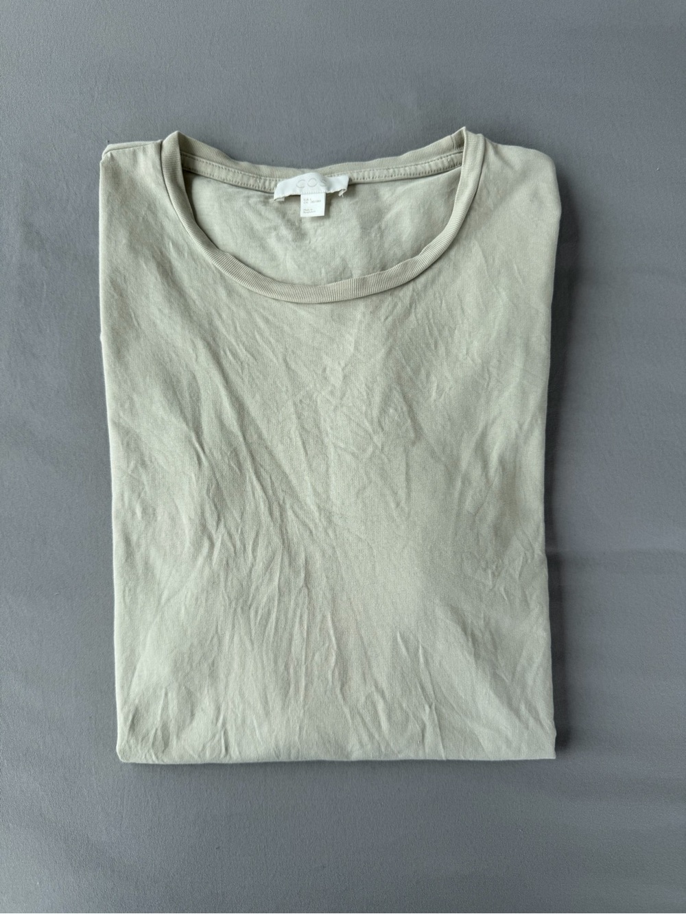 COS Short Sleeve Crew Neck Tee in beige